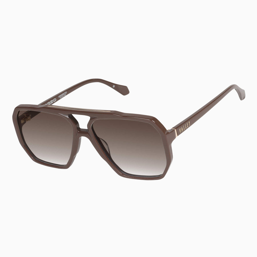 Valley Eyewear -  Rodeo - Chocolate w. Gold Metal / Brown Gradient Lens