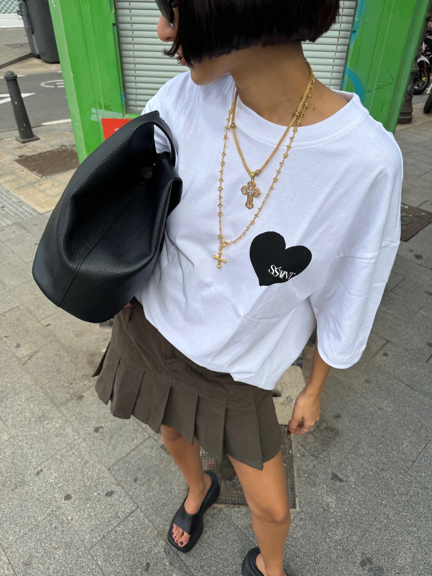 SSAINT Apparel - Heart Tee - Black on White