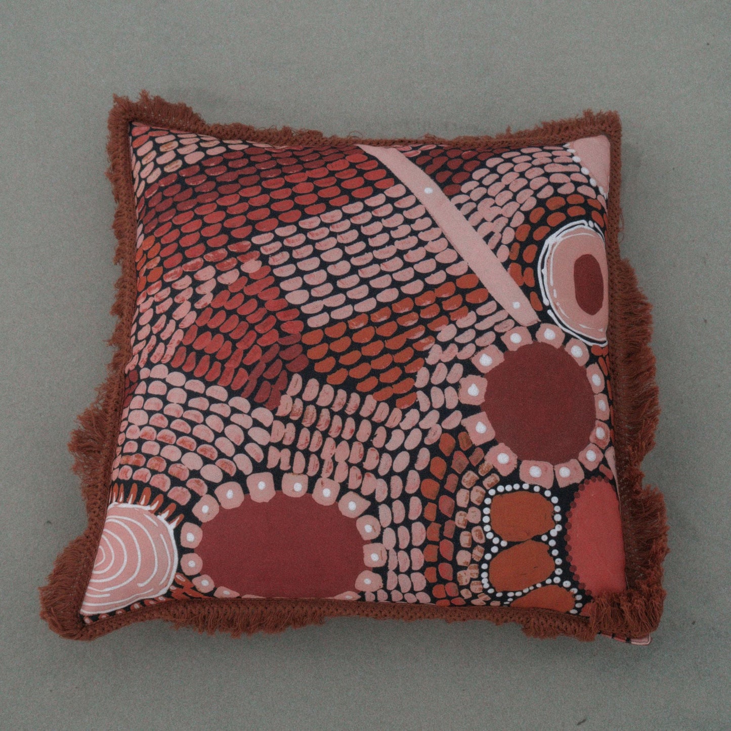 Wandering Folk X Miimi & Jiinda Collab Large Fringed Cushion - Jagun Dreaming