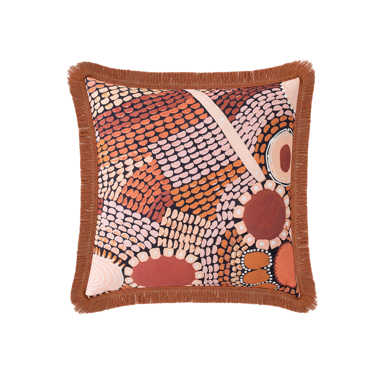 Wandering Folk X Miimi & Jiinda Collab Large Fringed Cushion - Jagun Dreaming