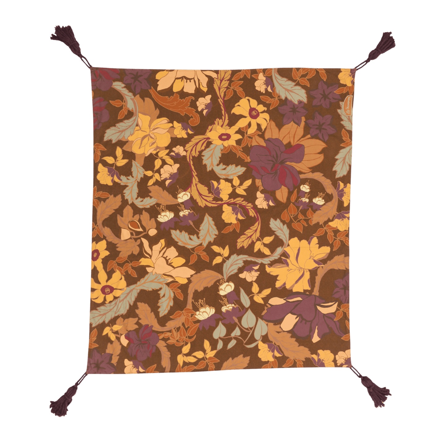 Wandering Folk Picnic Rug - Flora - Plum
