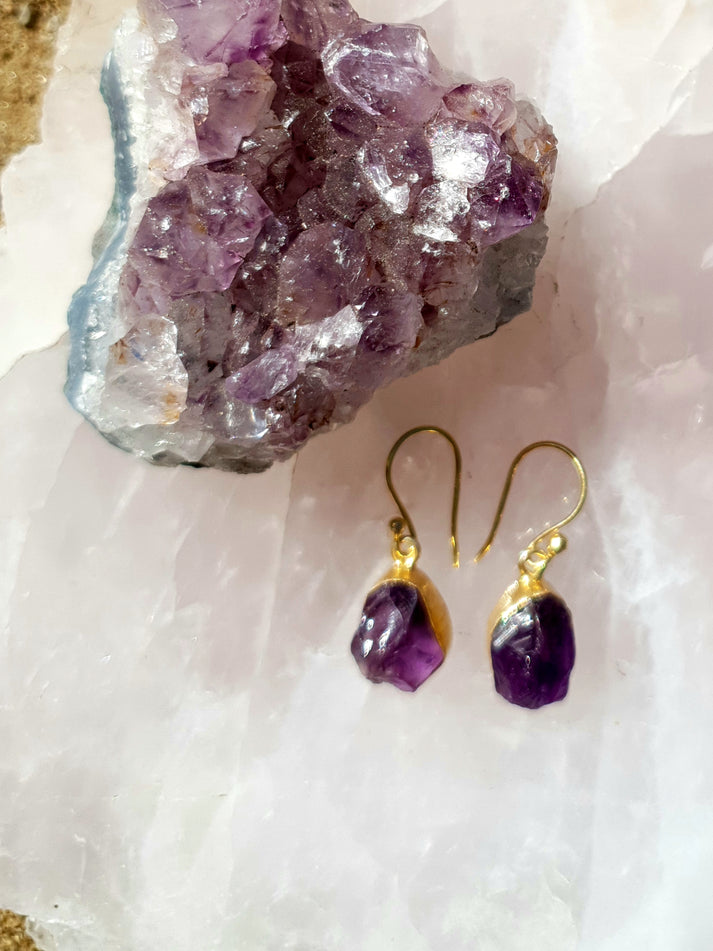Gold Single Stone Earrings - Various Stones