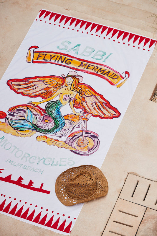 Sabbi -  That's A Wrap Sarong - Flying Mermaid - White