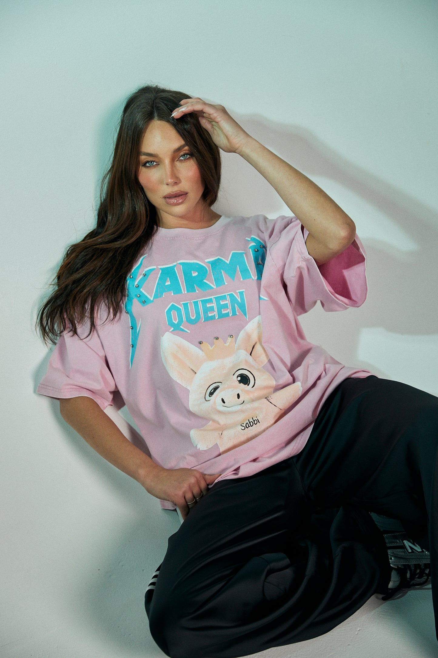 Sabbi - The Karma Queen Bling Tee - Pink