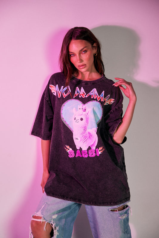 Sabbi - The No Drama Llama Bling Tee - Black