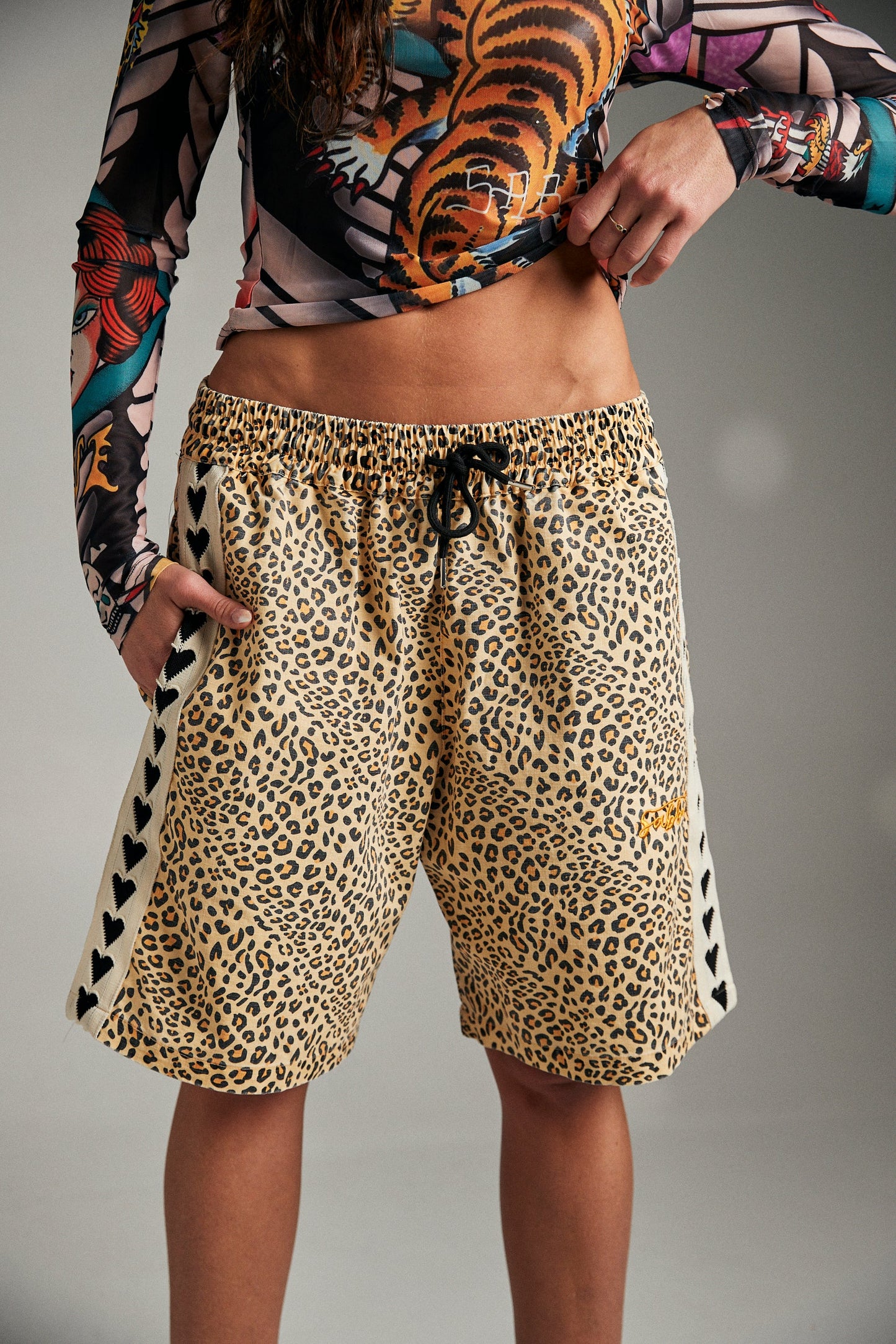 Sabbi - The Heart Breaker Jorts - Leopard Print