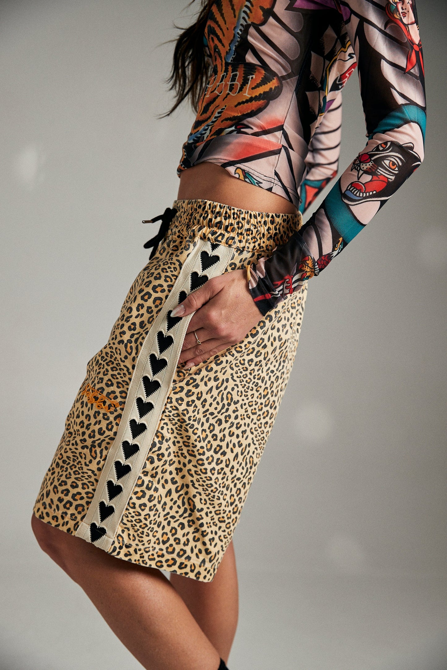 Sabbi - The Heart Breaker Jorts - Leopard Print