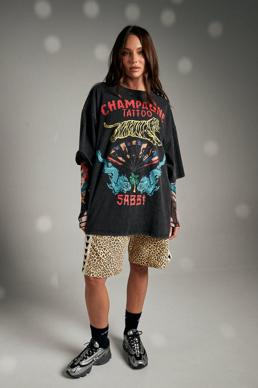 Sabbi - The Champagne Tattoo Tee - Black