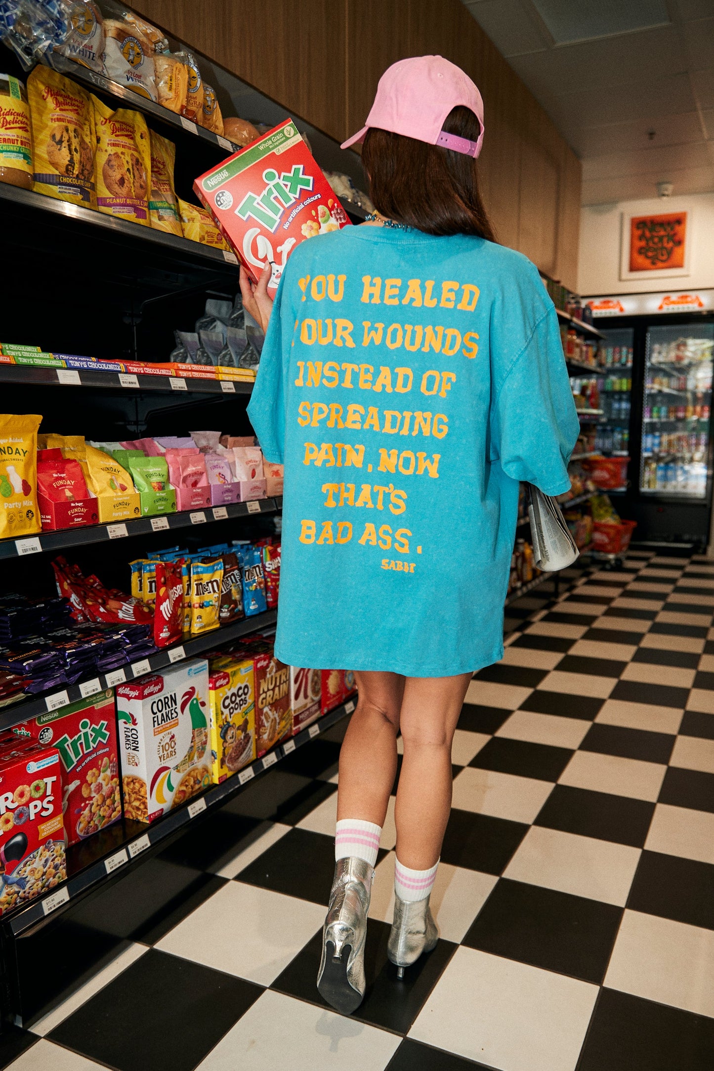 Sabbi - The Very Oversized Self Love Club Tee - Blue