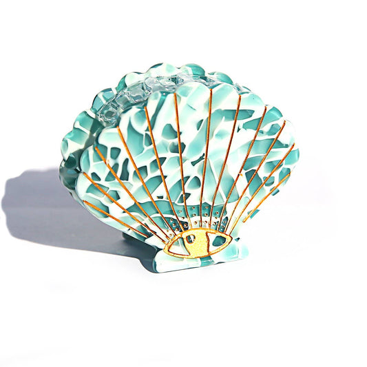 Kingston - Teal Terrazzo Shell Clip