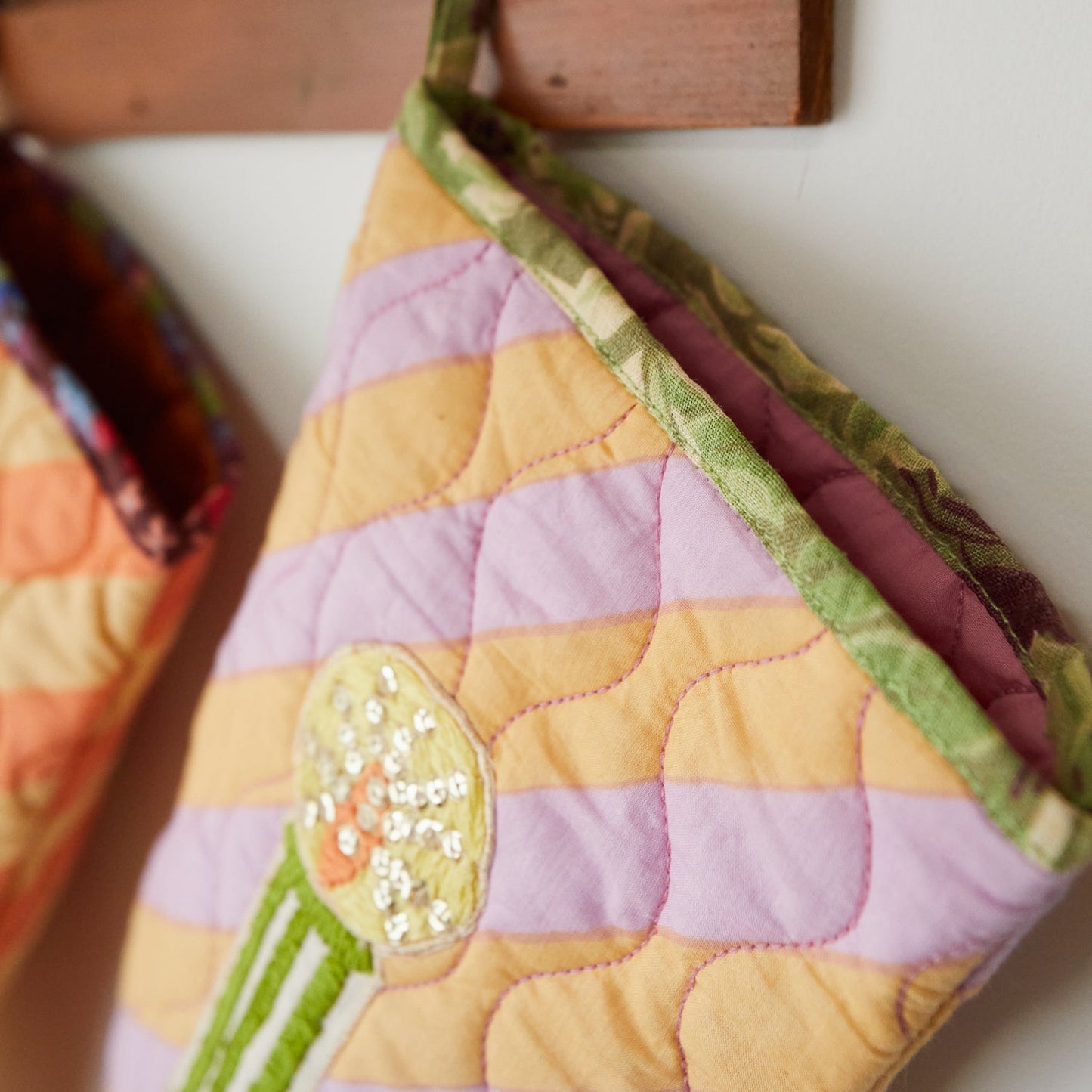 Sage X Clare - Jarita Stripe Christmas Stocking - Mauve