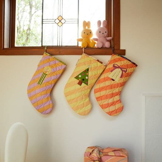Sage X Clare - Jarita Stripe Christmas Stocking - Mauve