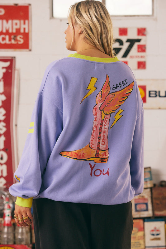 Sabbi - The Born Original V Neck Crew - Lilac