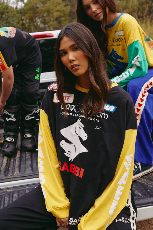 Sabbi - The Long Sleeve Don't Quit Your Day Dream Tee - Black + Yellow