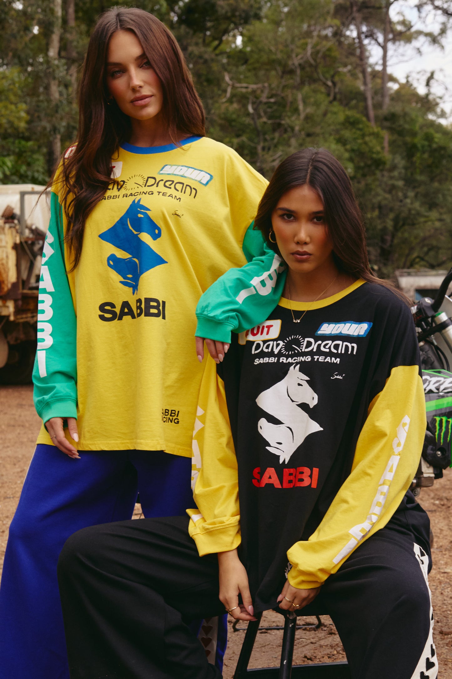 Sabbi - The Long Sleeve Don't Quit Your Day Dream Tee - Black + Yellow