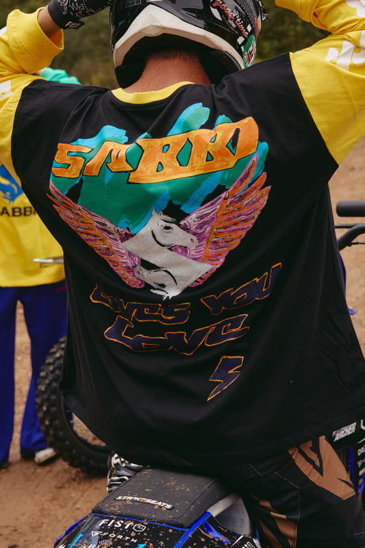 Sabbi - The Long Sleeve Don't Quit Your Day Dream Tee - Black + Yellow