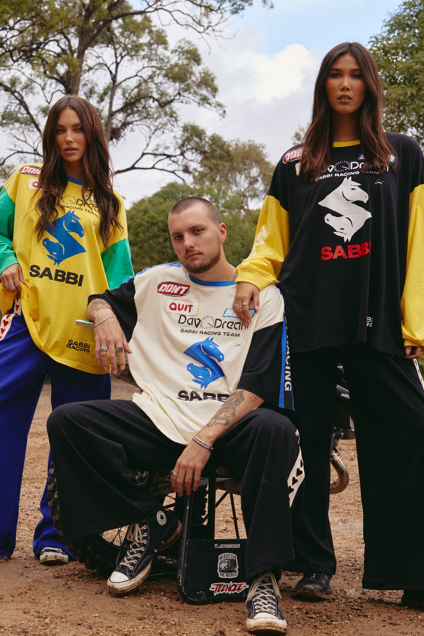 Sabbi - The Long Sleeve Don't Quit Your Day Dream Tee - Yellow + Green