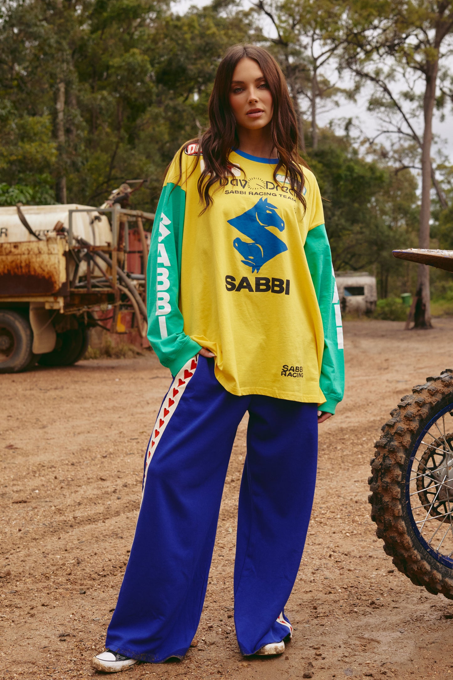 Sabbi - The Long Sleeve Don't Quit Your Day Dream Tee - Yellow + Green