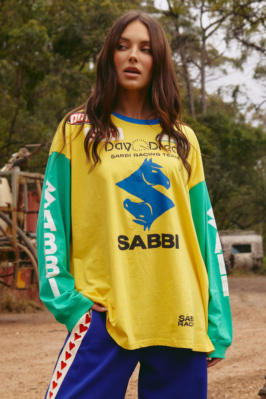 Sabbi - The Long Sleeve Don't Quit Your Day Dream Tee - Yellow + Green