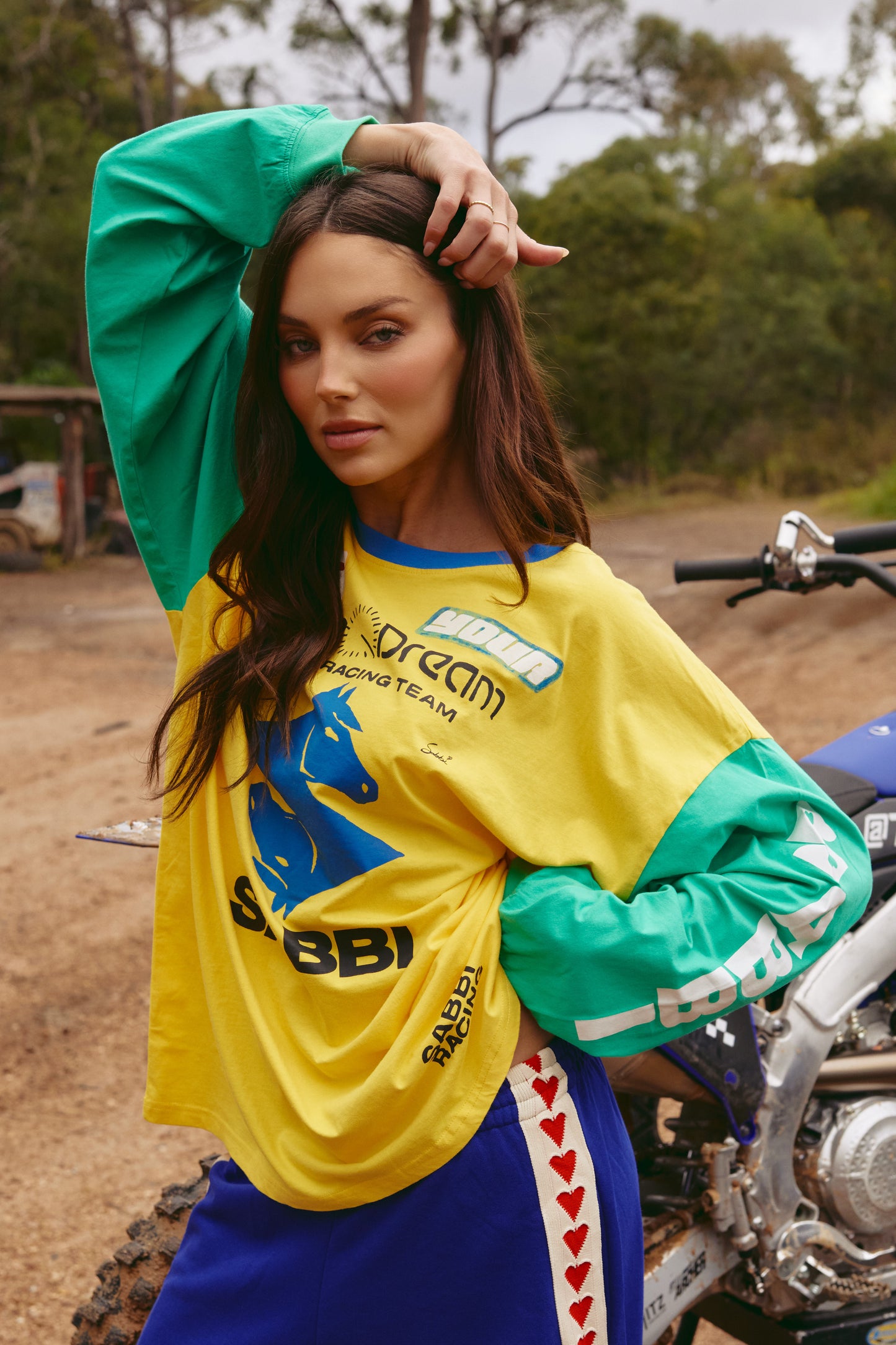 Sabbi - The Long Sleeve Don't Quit Your Day Dream Tee - Yellow + Green