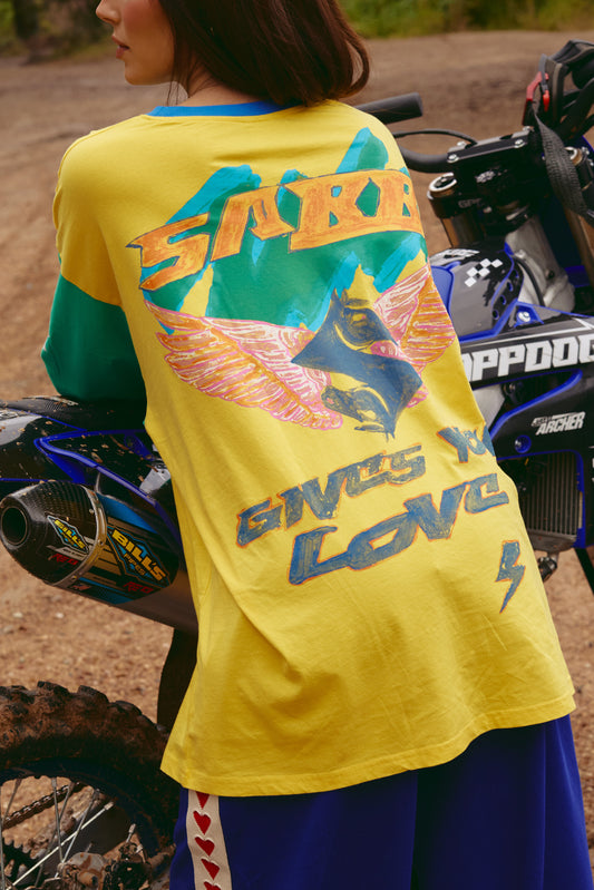 Sabbi - The Long Sleeve Don't Quit Your Day Dream Tee - Yellow + Green