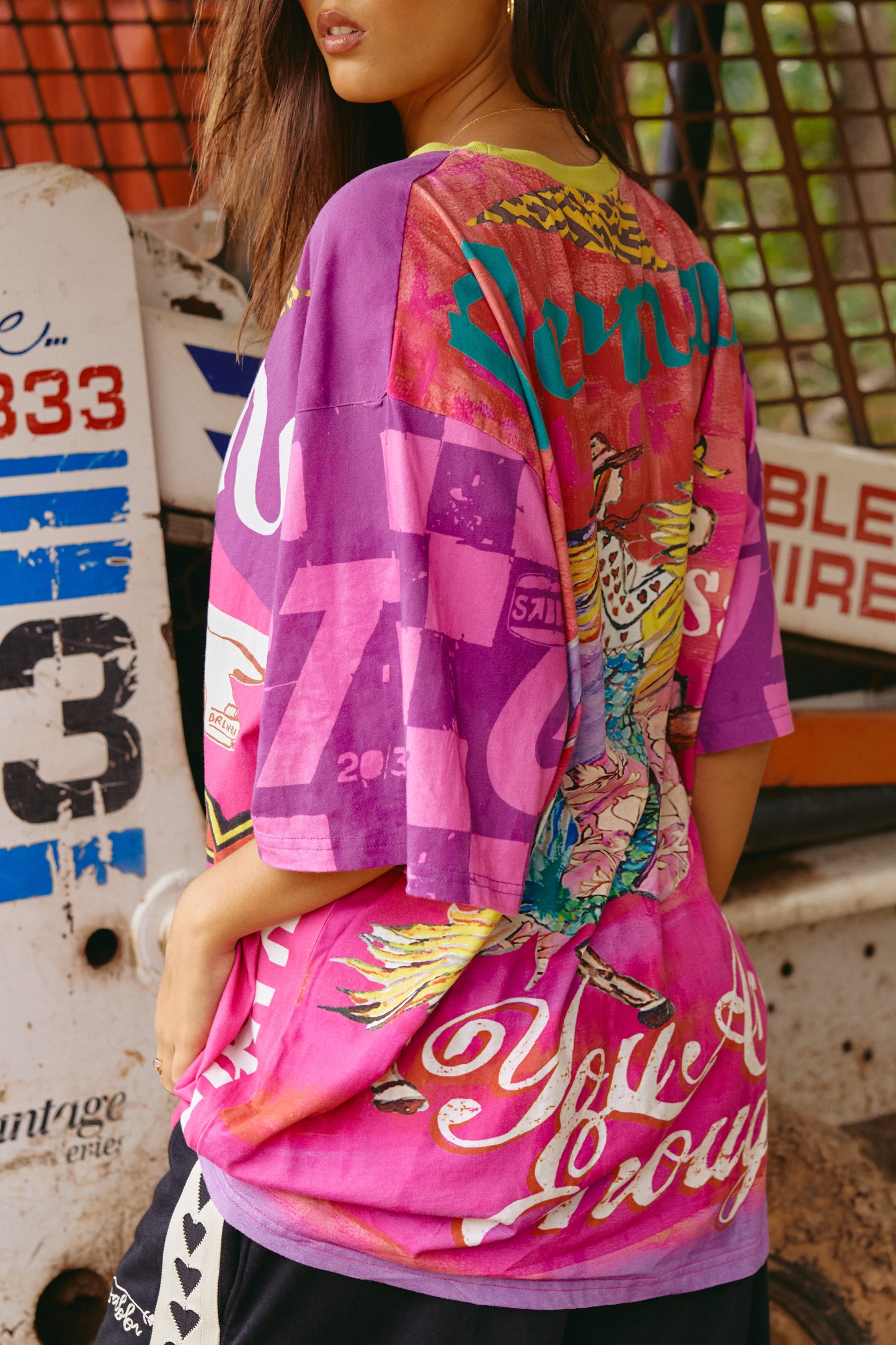 Sabbi - The Very Oversized It's Gangster Tee - Pink