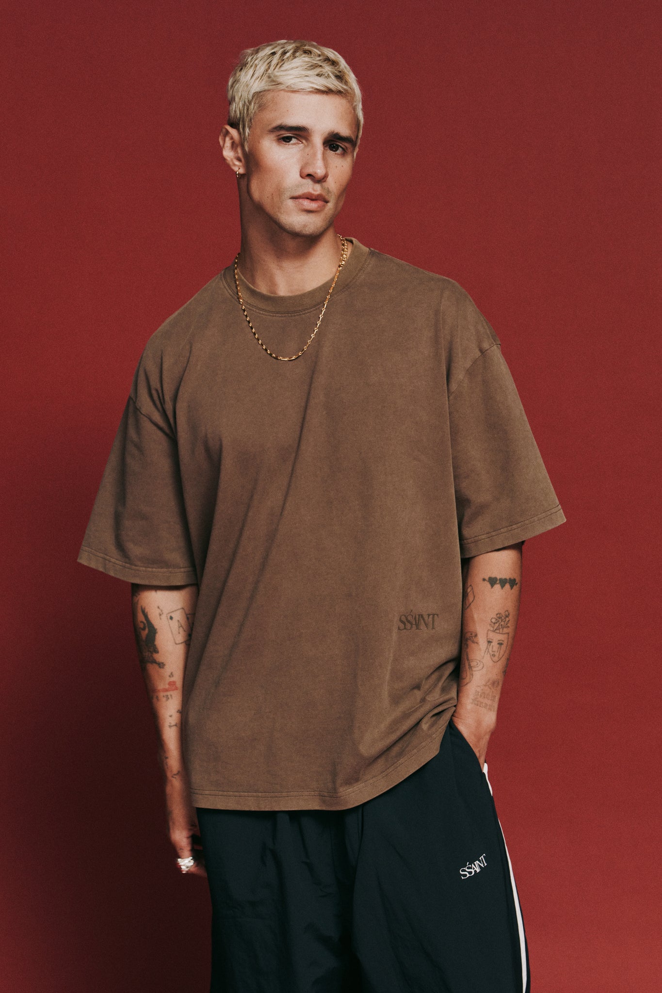 SSAINT - THE LEGACY TEE - VINTAGE BROWN // TONAL LOGO