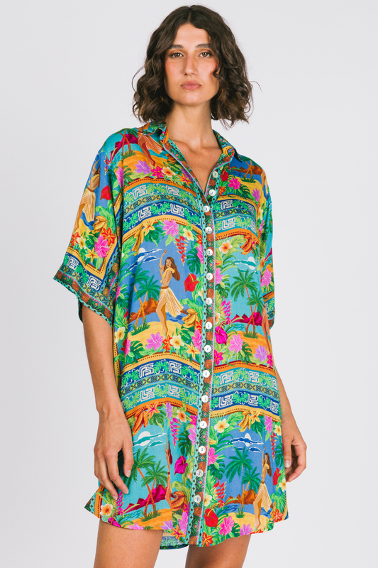 Nine Lives Bazaar - Lois Shirt Dress - Tiki