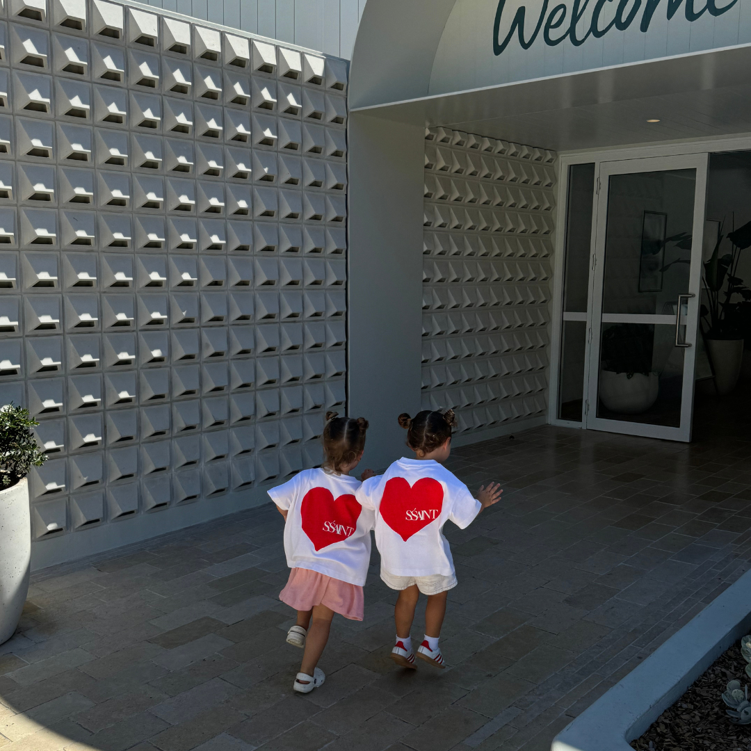 Ssaint Apparel - Heart Tee - Red on White - Kids