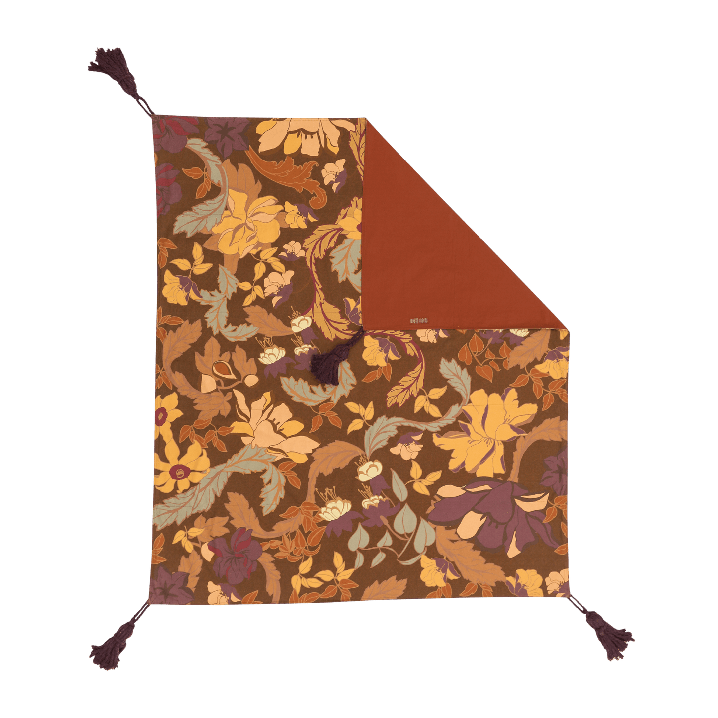Wandering Folk Picnic Rug - Flora - Plum