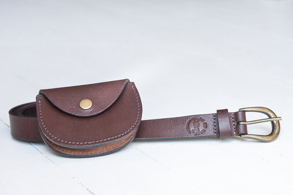 Ottway The Label - Chestnut Pouch Handcrafted Leather Belt