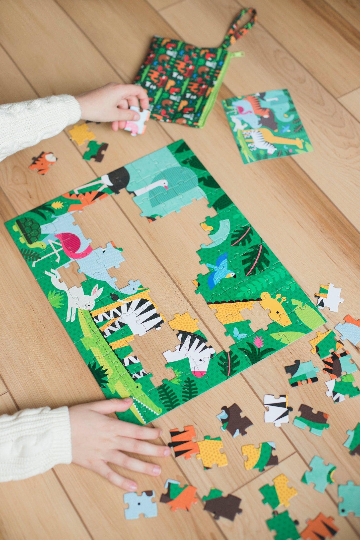 On The Go Puzzle - 2 Sided - Animal Menagerie
