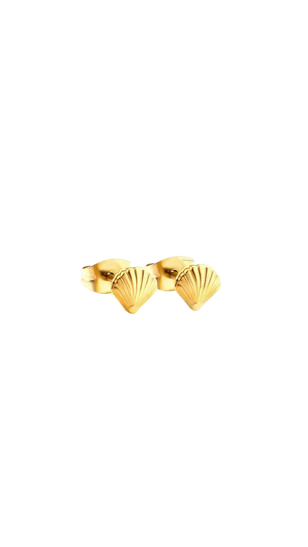 Sea Soul - Clam Studs - Gold Earrings