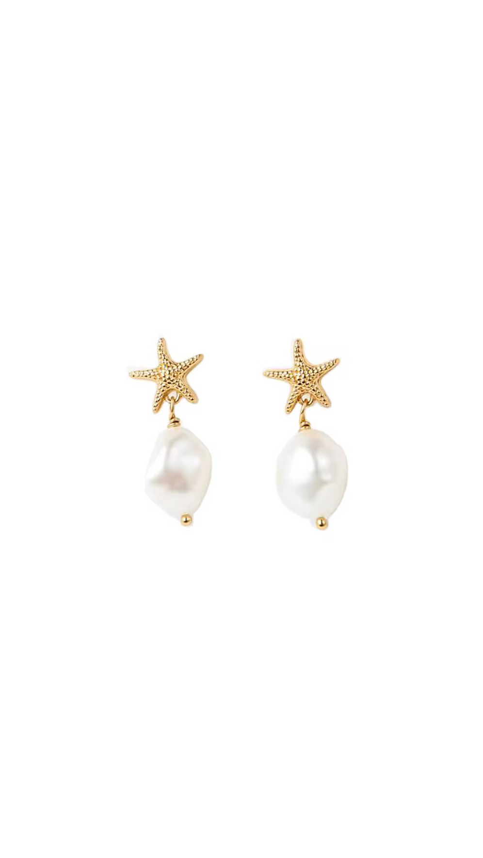 Sea Soul - Starfish Pearl - Gold Earrings