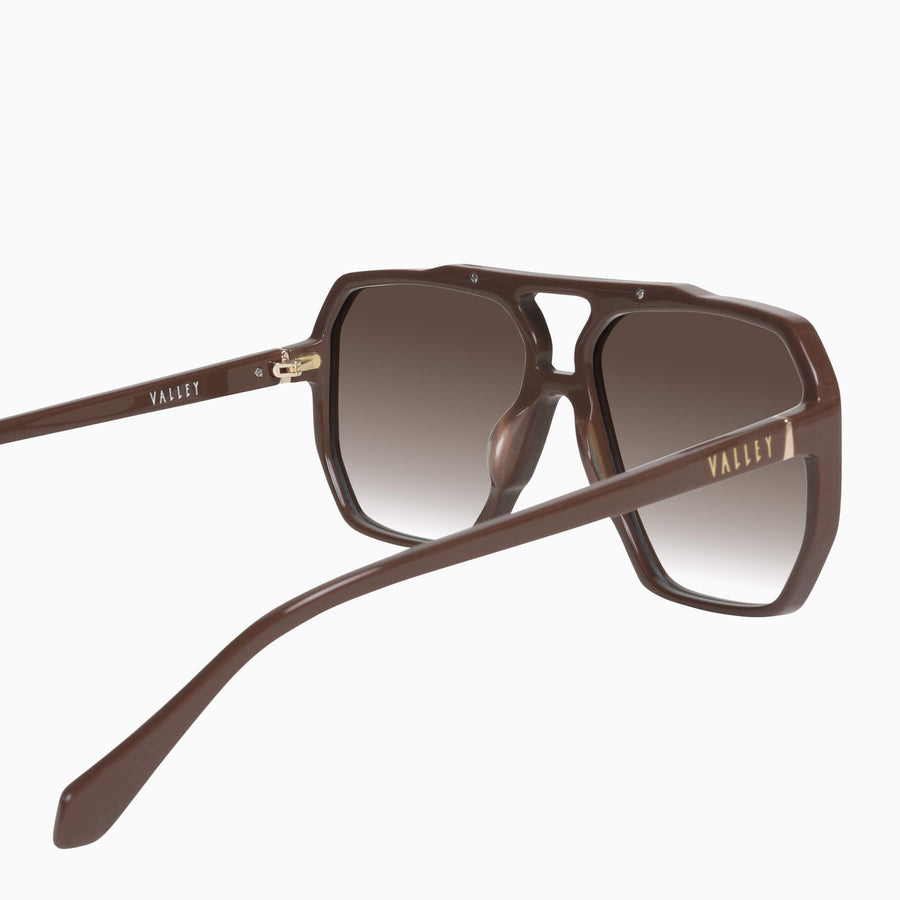 Valley Eyewear -  Rodeo - Chocolate w. Gold Metal / Brown Gradient Lens
