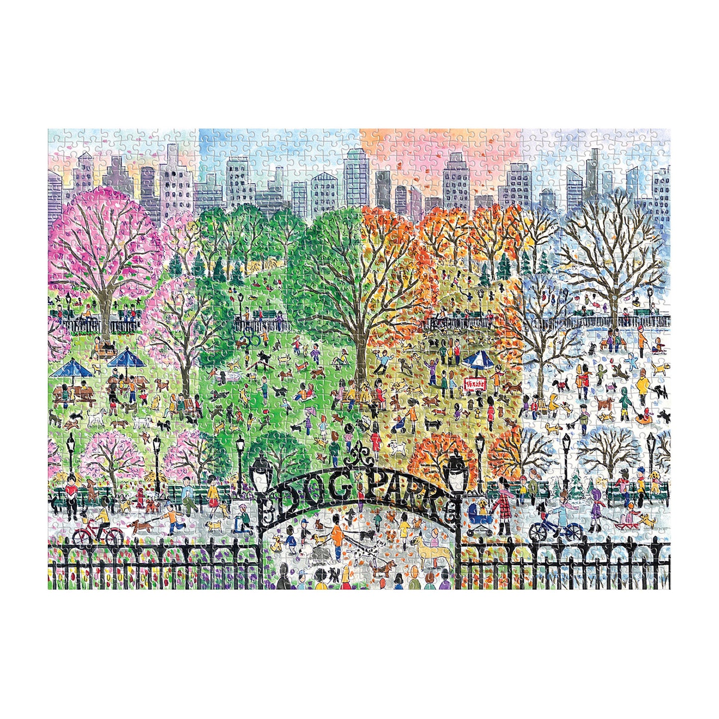 Michael Storrings - Dog Park in Four Seasons - 1000pc Puzzle