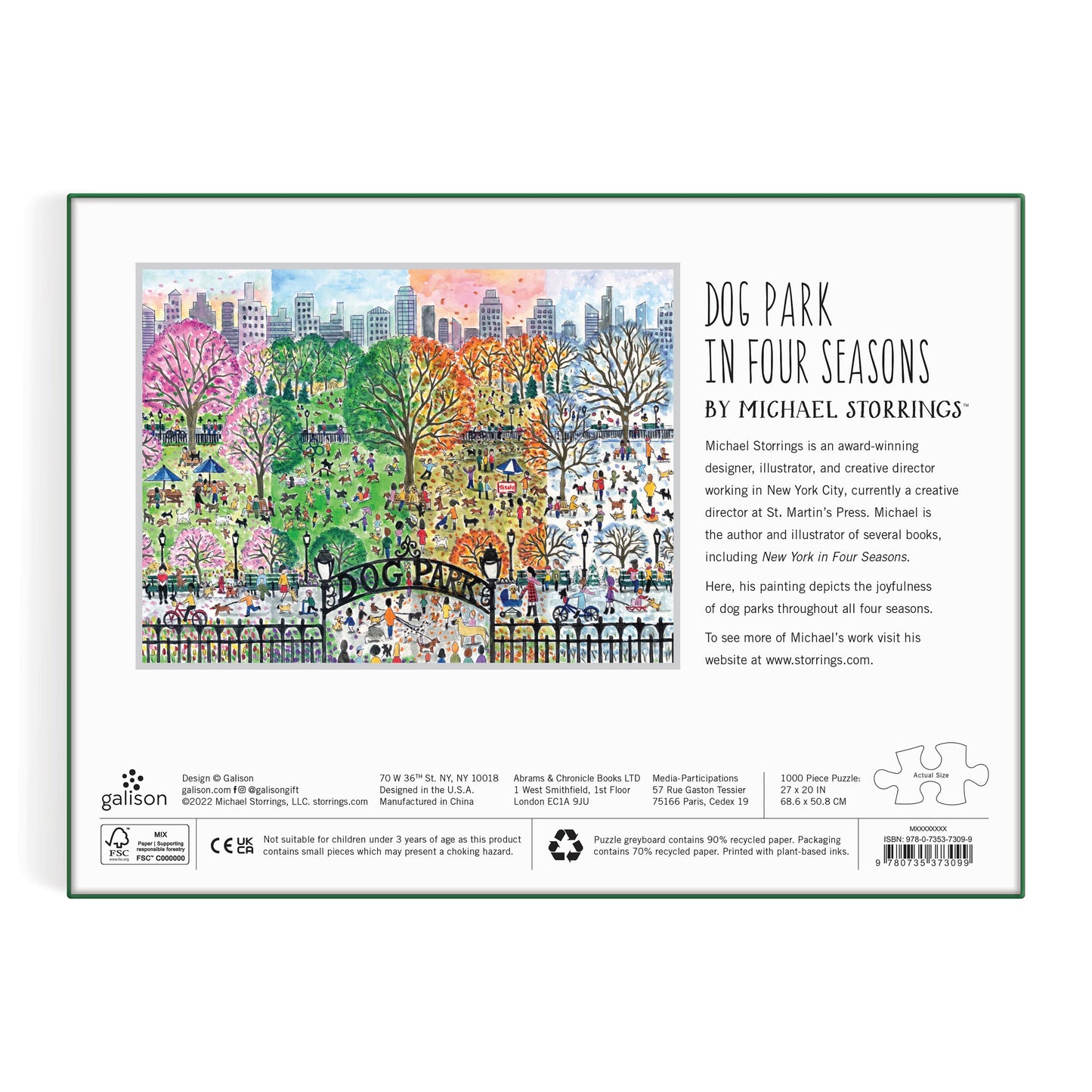 Michael Storrings - Dog Park in Four Seasons - 1000pc Puzzle