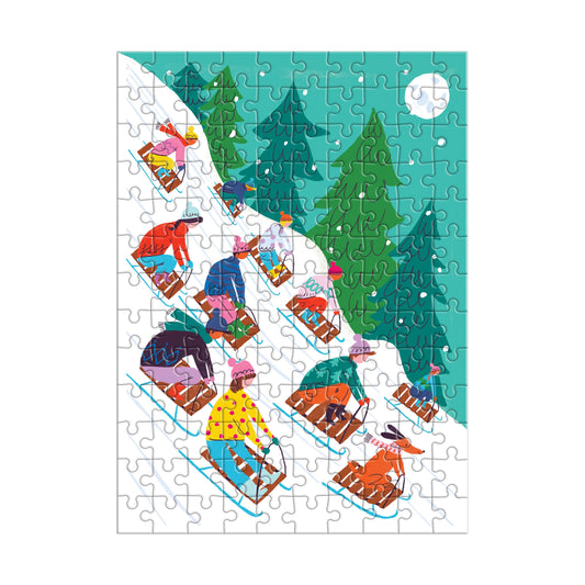 Winter Sledding Ornament - 130pc Puzzle