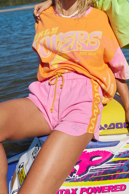 Only Lovers Left - Wave Racer Shorts - Pink