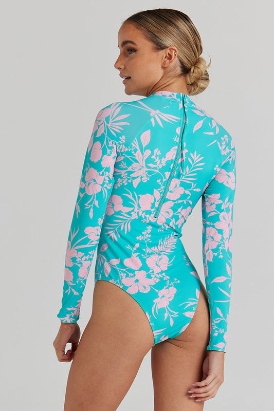 Poolside Paradiso - Aloha Long Sleeve One Piece