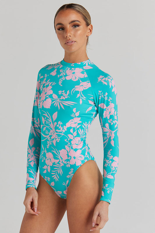 Poolside Paradiso - Aloha Long Sleeve One Piece