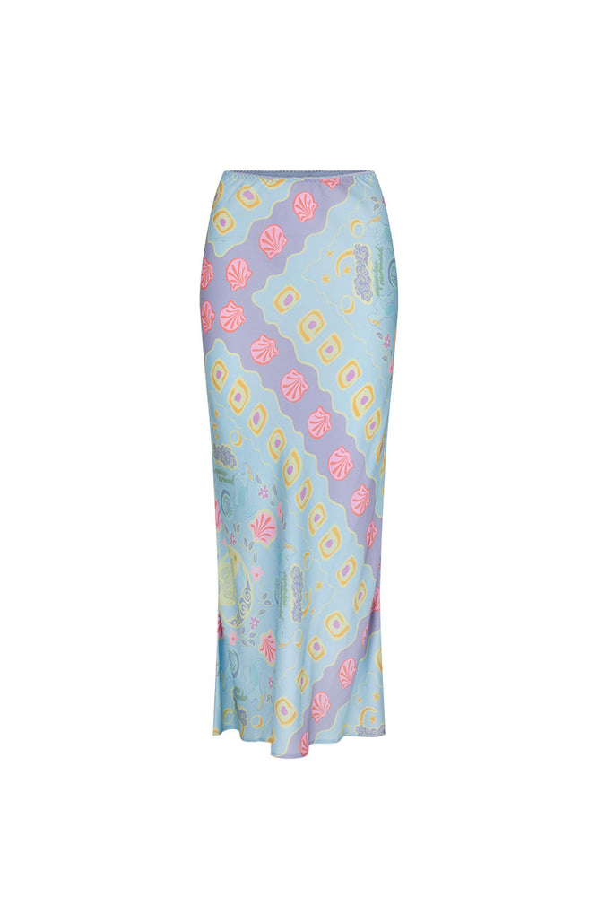 Spell - Aquarius Bias Maxi Skirt - Sky Blue