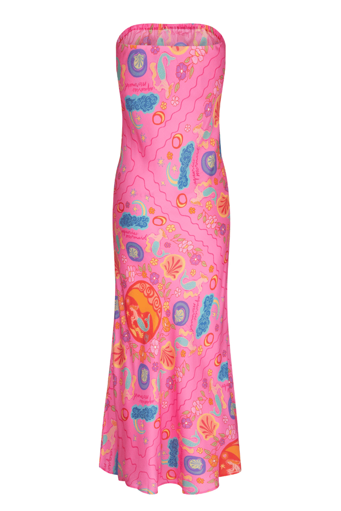 Spell - Aquarius Strapless Bias Dress - Cosmopolitan Pink