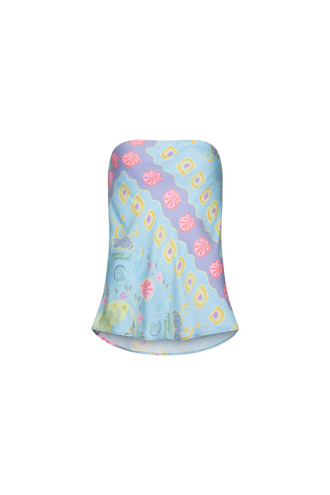 Spell - Aquarius Strapless Top - Sky Blue
