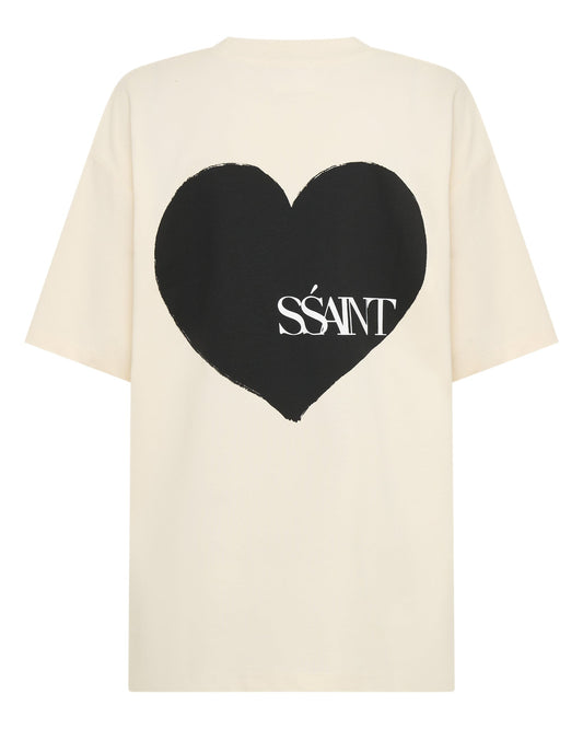 SSAINT Apparel - Heart Tee - Black on Cream
