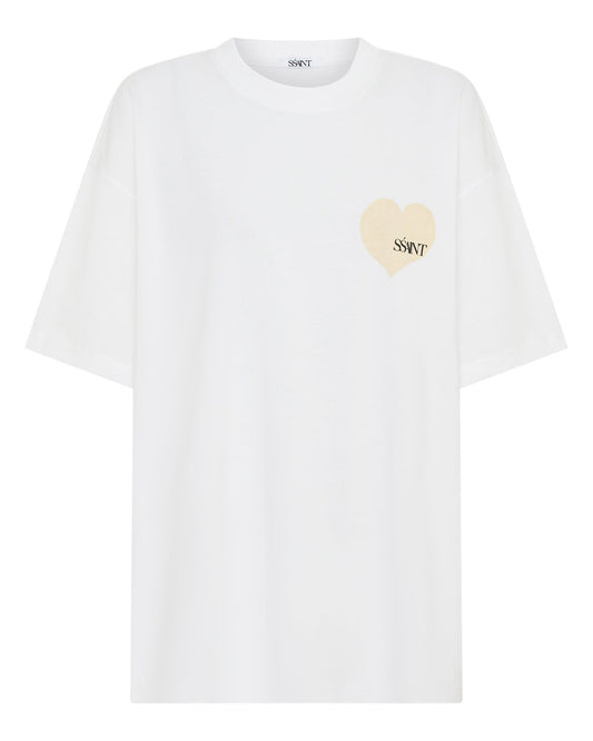 SSAINT Apparel - Heart Tee - Cream on White