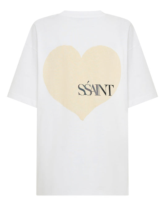 SSAINT Apparel - Heart Tee - Cream on White