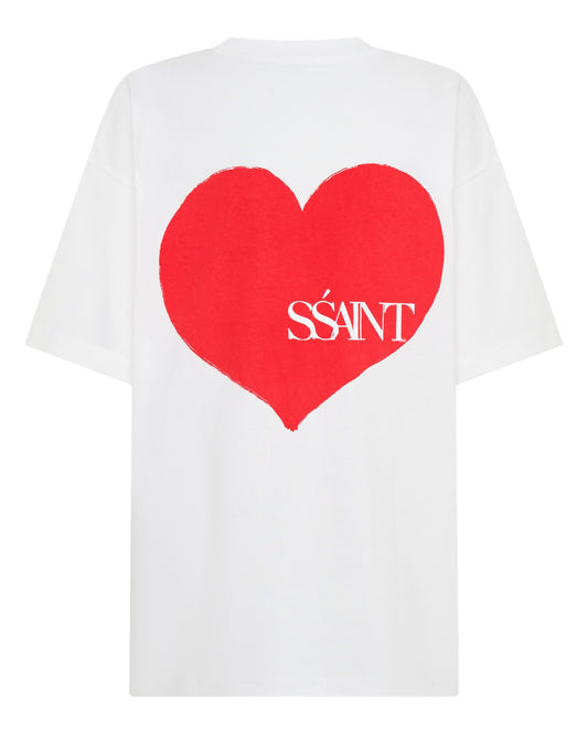 SSAINT Apparel - Heart Tee - Red on White