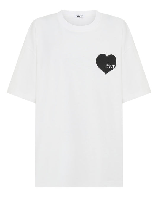 SSAINT Apparel - Heart Tee - Black on White
