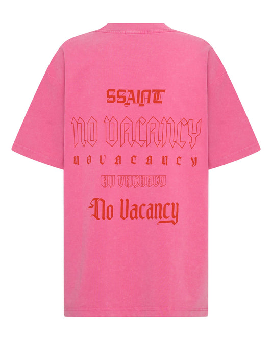 SSAINT Apparel - No Vacancy Tee - Dark Pink Acid Wash